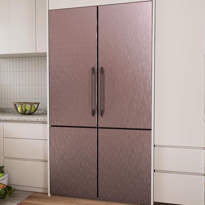 CRE8TIVE 12"x80" Rose Gold Stainless Steel Contact Paper for Kitchen Wallpaper Peel and Stick Brushed Metallic Wallpaper Heat Resistant Self Adhesive Metal Vinyl for Appliance Dishwasher Fridge Covers