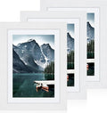 5x7 White Picture Frames set of 3, Made of Wooden and Glass Photo frame - Displays Picture 4x6 with Mat or 5 x 7 without Mat, Desktop & Wall Collage Frame set