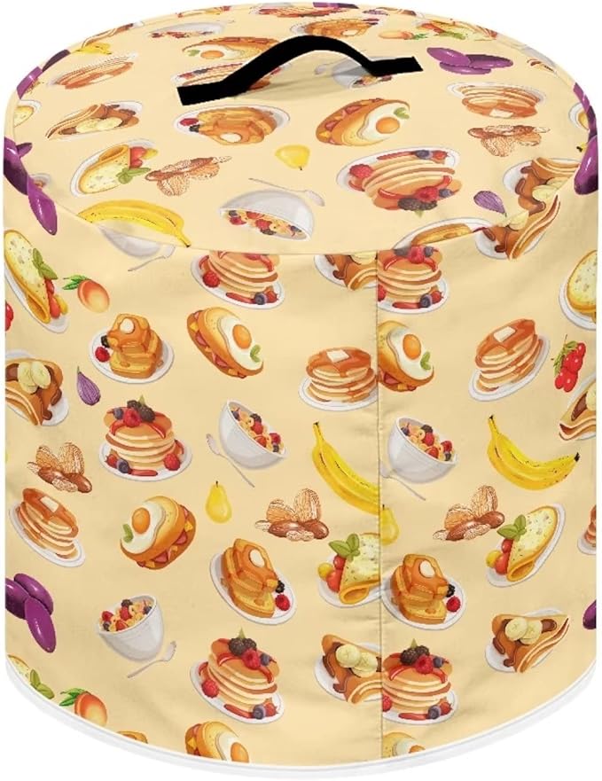 Cute Food Pattern Kitchen Appliance Cover for 6 qt Pressure Cooker,Small Appliance Dust Cover for Electric Pressure Cooker/Air Fryer/Rice Cooker/Steamer/Toaster/Oven,Washable