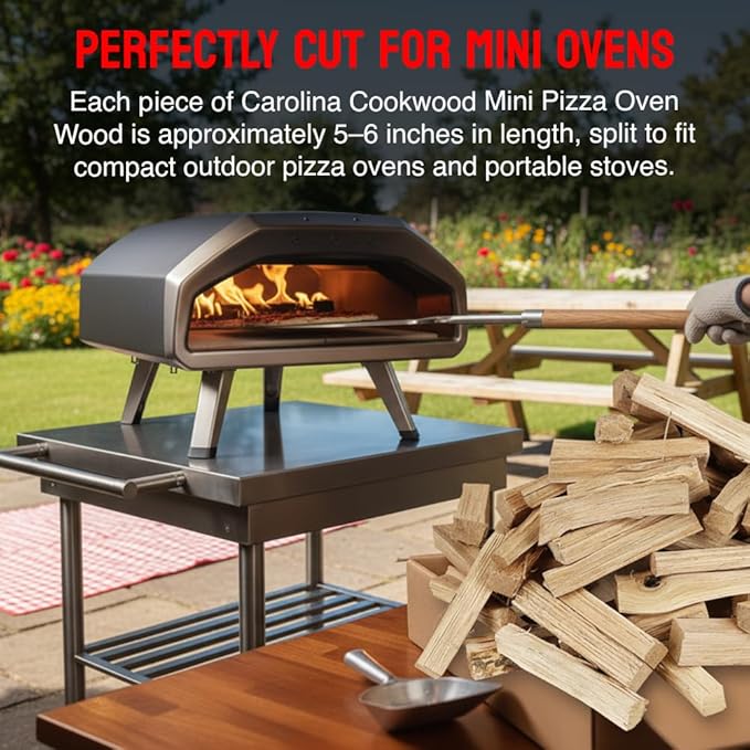 Mini Pizza Oven Wood, 6‑Inch Firewood Logs, Cherry Hardwood Splits for Portable Wood-Fired Pizza Ovens, USA Made, Sustainably Milled, Approximately 12-14 lbs