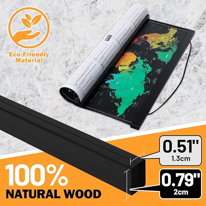 32x24 32x40 32x48 Poster Frame, Magnetic Light Wood Wooden Frame Hanger for Photo Picutre Canvas Artwork Art Print Wall Hanging (1 Pack, 32", Black)