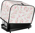2 Slice Toaster Cover for Kitchen Rose Flower Pastel Waterproof and Dustproof Oxford Fabric Toaster Dust Cover with Side Pockets Decorative Universal Cover for Wide Slot Toasters and Small Appliances