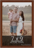 wallsthatspeak 7x9 Dark Walnut Rustic Pine Picture Frame for Puzzles Posters Photos or Artwork