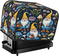 Toaster Cover 2 Slice Cute Gnomes Flower Mushroom Waterproof Appliance Cover with Hang Loop Bread Baker Toaster Cover for Kitchen