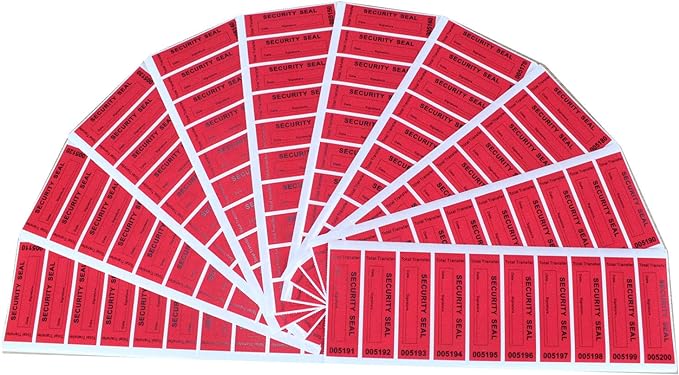 100pcs 100% Total Transfer Tamper Evident Security Warranty Void Stickers/Labels/Seals (Red, 1 x 3.35 Inches, Serial Numbers)