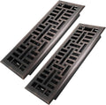 4x14 Inches 2 Pack Heavy Duty Walkable Floor Register Easy Adjust Air Supply Lever Floor Vents - Seattle Design - Vent Cover for Home Floor - Oil Rubbed Bronze