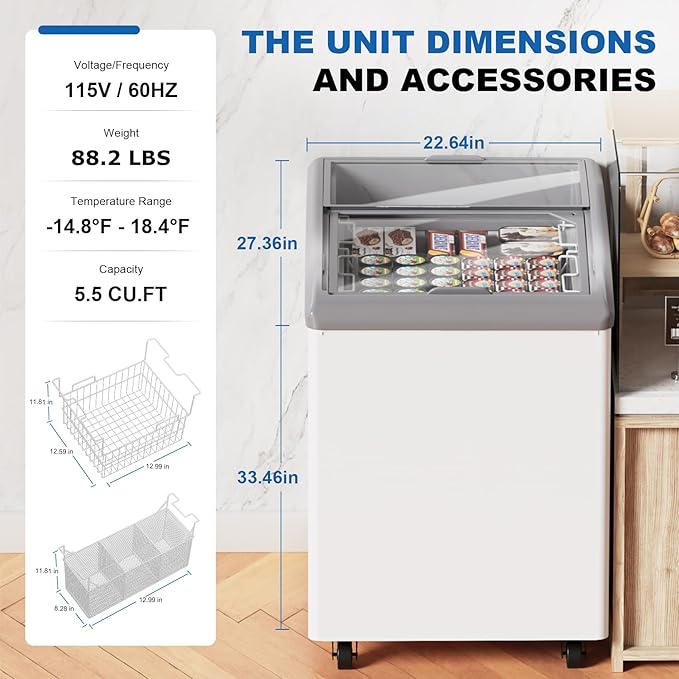 21''W Commercial Freezer Stainless Steel -14.8℉ ~18.4℉