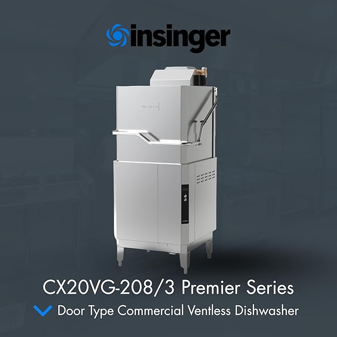 CX20VG-208/3 Premier Series Ventless Dishwasher, Door Type Commercial Dishwasher with Quad-Arm Wash System, VaporGuard 2.0, Booster, 60 Racks/Hr, 1.5 HP Motor, 208V 3PH