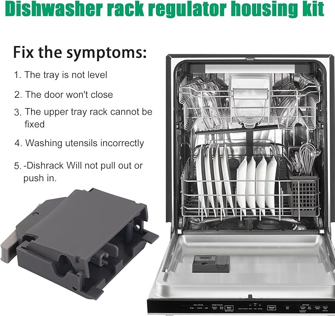 Upgraded W10320665 Dishwasher Dishrack Adjuster Housing Right Hand, For whirlpool kenmore Dishwasher Top Rack Parts W10195373 1872123 AH2579551 EA2579551 (Right)