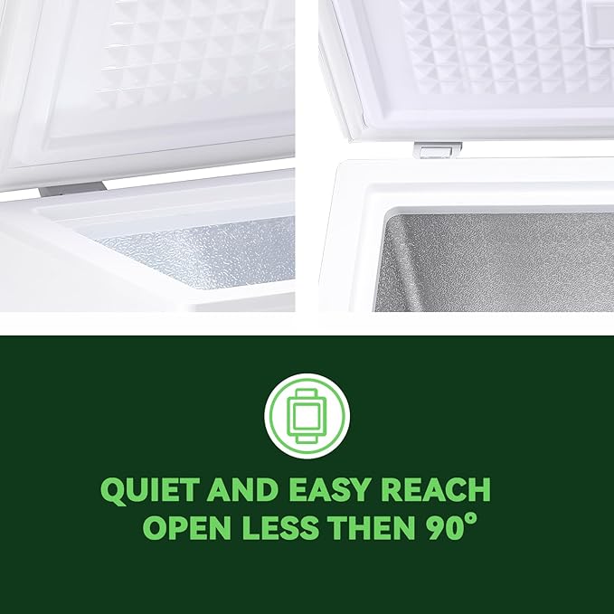 Chest Freezer Small Deep Freezers WANAI 3.5 Cubic Feet Mini Freezer White Free-Standing Top Door Freezer Removable Storage Basket Compact 7 Temperature Control for Office Dorm or Apartment