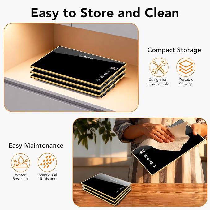 Electric Warming Tray, Extra-Long 47.24'' x 11.81'' Glass Surface, 3-in-1 Warming Mat for Food, with 7 Temperature + 8-Hour Timer Settings, Modular Food Warmers for Parties Buffet for Catering