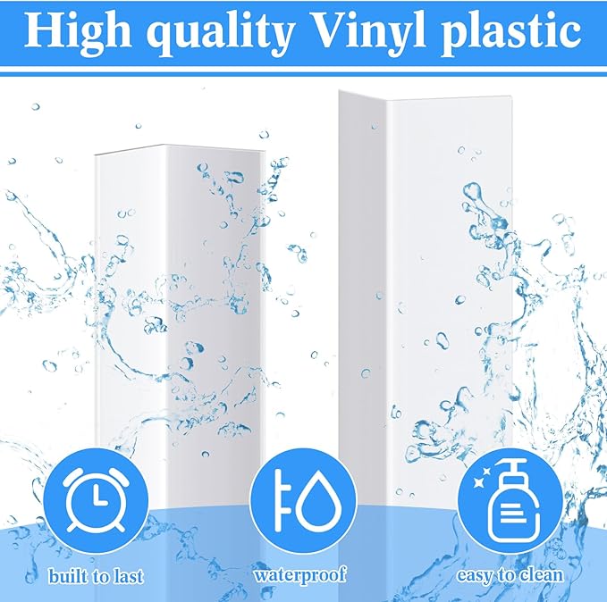 Sasylvia 10 Pcs Wall Corner Protector Guards,1/2 x 1/2 x 36 Inches Avoid Scratching Scuffs, White Vinyl Corner Trim Molding, Ease Install & Cleaning for Door Countertop Furniture Cabinet Protection