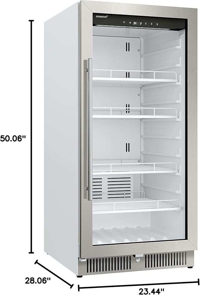 EdgeStar VBM91SS 24 Inch Wide 9.53 Cu. Ft. Commercial Beverage Merchandiser With Temperature Alarm and Reversible Door