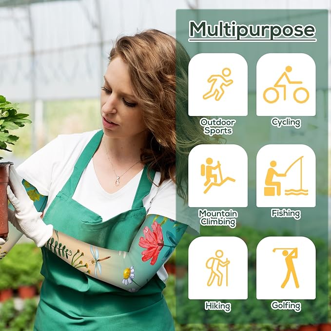 YUNVI Gardening Sleeves Farm Sun Protection Cooling Arm Sleeves to Cover Arm for Women
