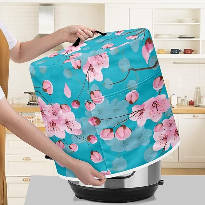 Plum Blossom Dust Cover Instant Pot Heavy Duty Waterproof Dust Pressure Cooker Cover Case for Instant Pot Pressure Cooker Instant Pot Appliance Covers Pressure Cooker Size L