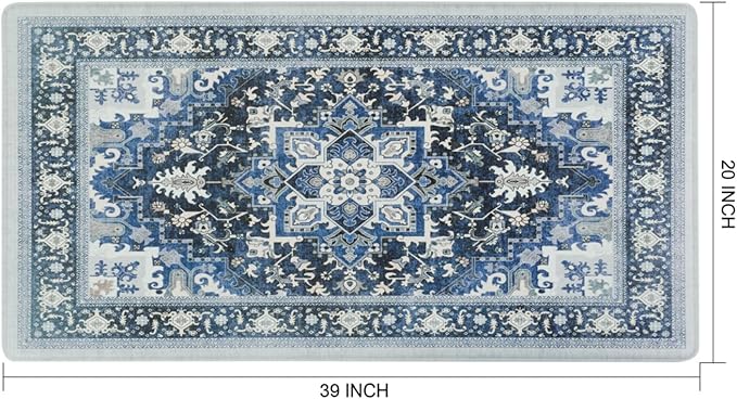 QSY Kitchen Anti Fatigue Floor Mats,Comfort Cushioned Standing Rugs,Waterproof,Non-Slip Memory Foam Kitchen Mats for Floor,39x20x0.5 Inch