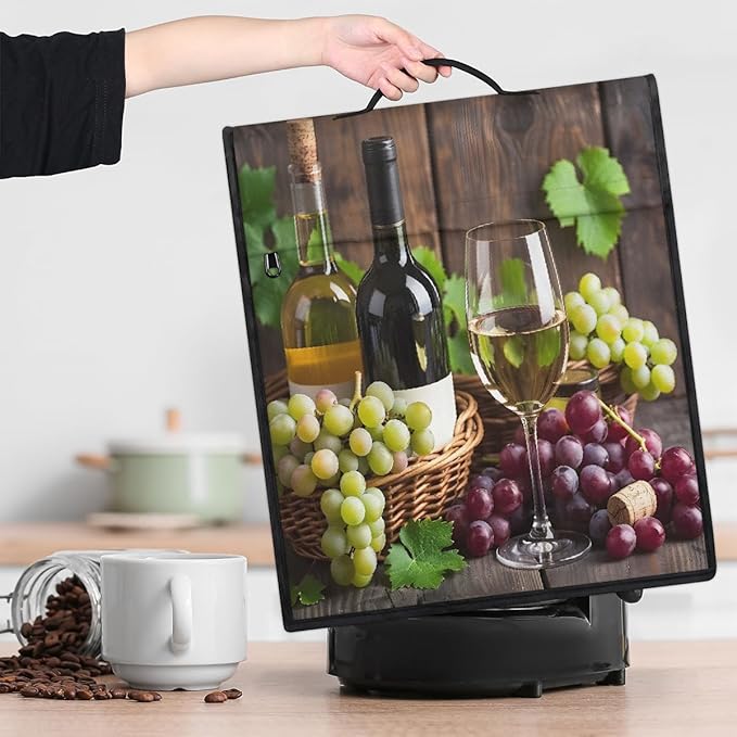 Kitchen Aid Mixer Cover Fruit Grapes Wine Leaves Stand Mixer Cover Compatible with 6-8 Quarts Stand Mixers, Dust Covers with Zipper Pocket Foldable Washable Kitchen Aid Organizer Bag