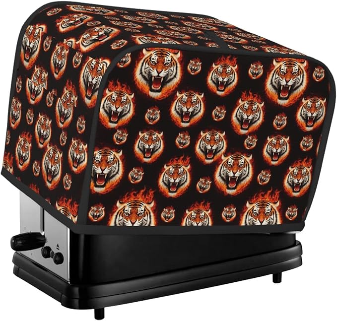 2 Slice Toaster Dust Cover Angry Fierce Wild Animal Art, Stain Resistant Washable Fabric, Fingerprint Protection Kitchen Accessories