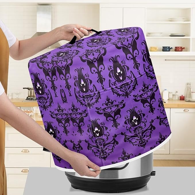 TODIYADDU Purple Ghost Spider Pressure Cooker Cover for Women Trendy Instant Pot Cover with Top Handle and Pocket Kitchen Appliance Cover Dust Cover for 6 Quart Instant Pot and Extra Accessories