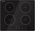 Empava 24 Inch Electric Induction Cooktop, 4 Burner Built-In Smooth Glass Stove Top with Power Boost, Touch Control, Timer, Child Lock, Residual Heat Indicator, Hardwired