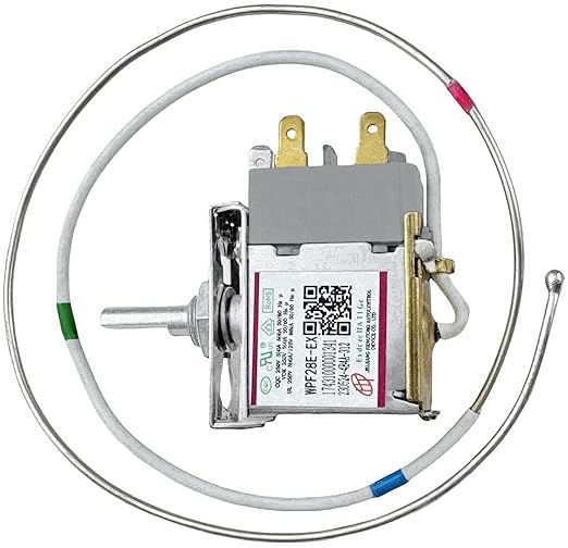 WPF28E-EX / 17431000001341 Temperature Control Thermostat, Refrigerator Thermostat, fit for Midea, Arctic King, Insignia Vissani Chest Freezer Replace WPFE28L-L, Temperature Control Thermostat