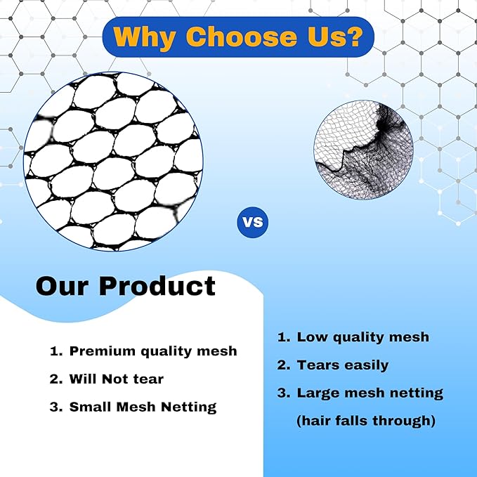 FRONTLINE Hair Nets 100 Pack Premium Invisible Nylon Mesh Hair Cover for Food Service Workers Disposable Cap Elastic Hairnet