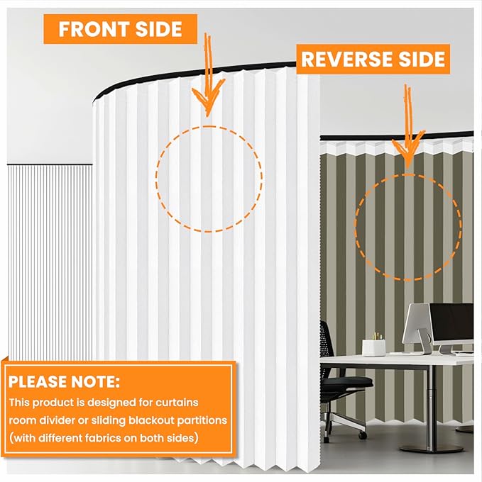 100% Blackout Room Divider Curtains - Total Privacy Curtain Panel, Thermal Insulated Noise Reduction Curtain for Bedroom Windows, Include Ceiling Curtain Track(White, W180 x L108, 1 Pack)