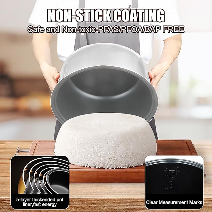 Commercial Rice Cooker & Warmer 60 Cups (Cooked),13.8 Qt / 13 Liter Large Capacity Rice Cooker,Auto Keep Warm,Non-Stick Inner Pot,One-Touch Operation,1350W Fast Cooking Electric Rice Cooker