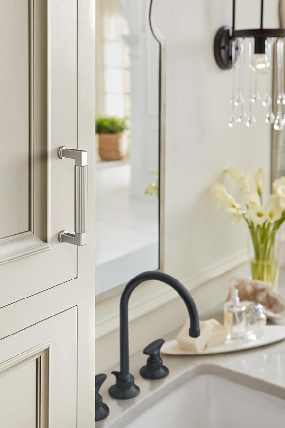 Amerock Ballard 3-3/4 inch (96mm) Center-to-Center Satin Nickel Cabinet Pull, BP37643G10