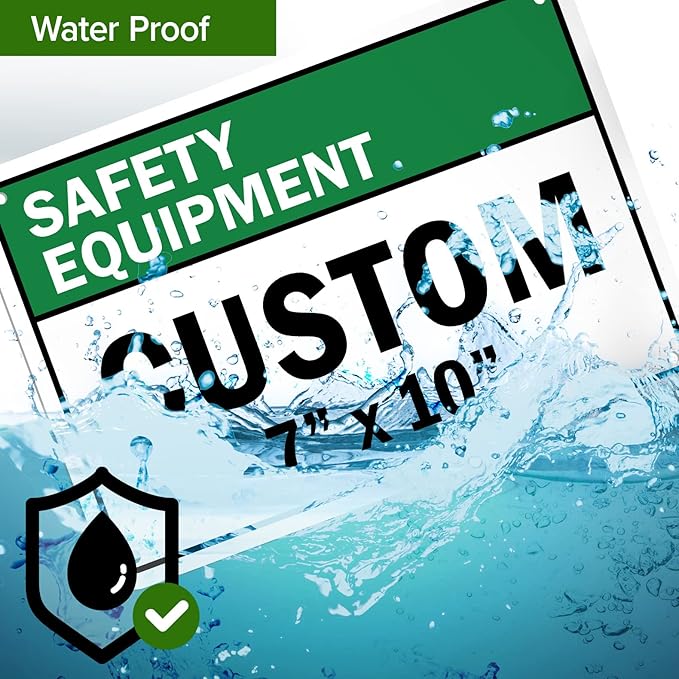 Custom Safety Equipment Sign, Ansi Sign, Osha Compliant, 7x10 Inches, Rust Free .040 Aluminum, Fade Resistant, Made in USA by My Sign Center