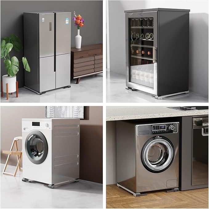 Appliance Rollers Heavy Duty,Newest Extendable Appliance Sliders,Liftable Washing Machine Base,Easily Move Washer and Dryer Machines,Refrigerators,Furniture-White