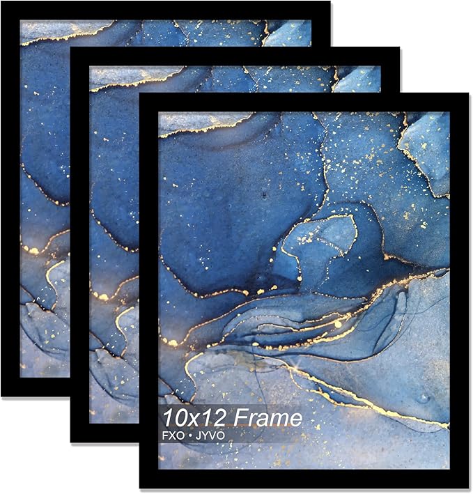 10x12 Picture Frame Set of 3, Black Frame for 10 x 12 Inch Picture Poster Photo, Light Weight and High Transparent 10 by 12 Frame for Wall - 3 Pack/Black/10 x12