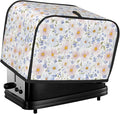 2 Slice Toaster Cover for Kitchen Flower Pastel Floral Waterproof and Dustproof Toaster Dust Cover with Side Pockets Decorative Universal Cover for Wide Slot Toasters and Small Appliances