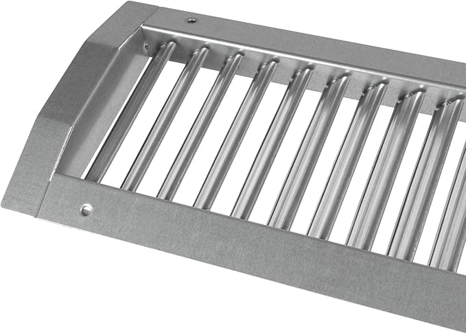 Repa Market 25" x 5" Inch Air Grille for Round Spiral Ducts - Adjustable Single Louvre Blade - Galvanized Ventilation Cover - Side Fit Round Surface Canal Ducting from 9.84" to 35.43" Inches