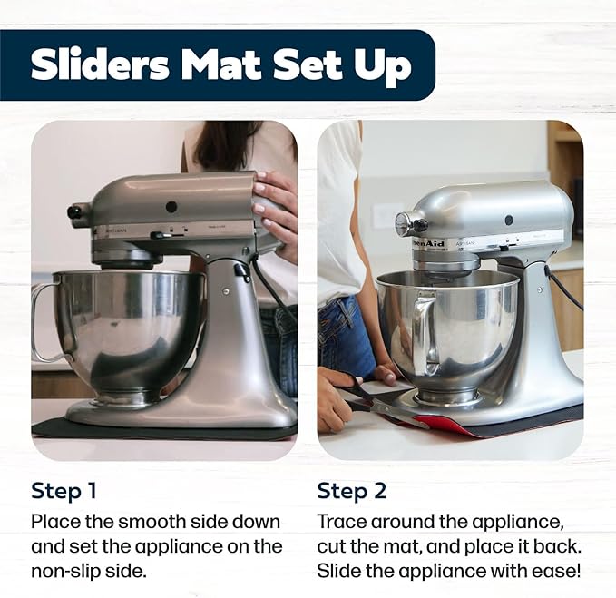 3 Pack Heat Resistant Mats for Countertop – Heat Pad Protector & Appliance Sliders for Kitchen – Cut to fit, Compatible with Ninja, Cuisinart, KitchenAid, Keurig & More