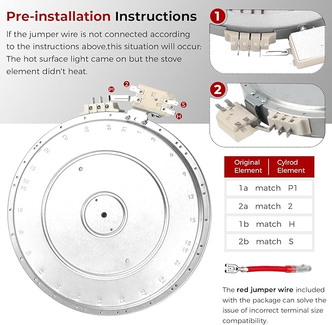 𝟮𝟬𝟮𝟲 𝙐𝙥𝙜𝙧𝙖𝙙𝙚𝙙 WB30T10133 (9inch) Range Dual Radiant Surface Element by puxyblue Fit for G.E Hot-point Electric Stove Replace PS2321567 AP4345739 1474218 EAP2321567