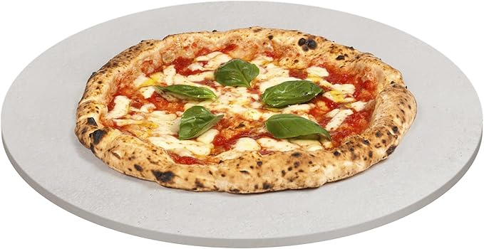 FibraMent-D Premium 3-Piece Pizza Stone Set Perfect for Home Ovens - 19" Round Pizza Stone, Peel & Rocker Pizza Cutter, Durable Baking Stone for Bread, Pastries Ranked 'BEST OVERALL PIZZA STONE'