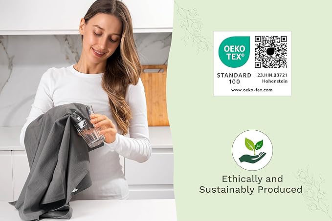 Organic Cotton Gray Tea Towels - 10 Pack, 27"x27", 100% Cotton Gray Flour Sack Towels for Kitchen and Baking Use - Durable, Absorbent and Customizable Gray Dish Towels (10 Pack Gray)