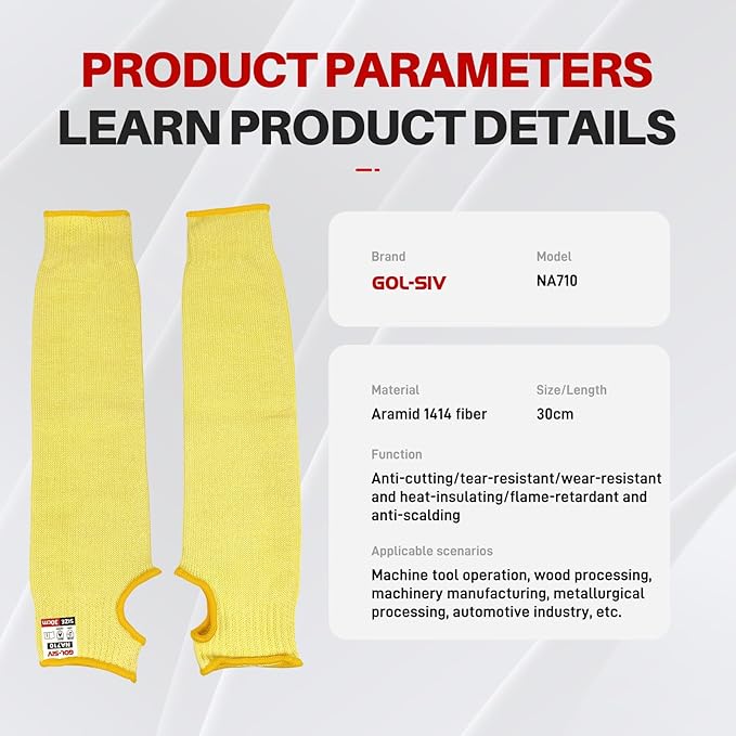Cut Resistant Sleeves With Thumb Hole,Thin Skin Arm Protection Sleeves And Bruising, kevlar Sleeves For Women, Men, Elderly(Yellow,11.8 in)