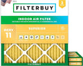 Filterbuy 23x23x1 Air Filter MERV 11 Superior Pet & Allergy Defense (3-Pack), Electrostatic Pleated HVAC AC Furnace Filters Replacement, Made in USA (Actual Size: 22.50 x 22.50 x 0.75)