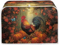 UNICEU Fall Toaster Cover 2 Slience Rooster Pumpkin Butterfly Print Fingerprint Protection for Bread Maker Kitchen Small Appliance Protection Home Decor