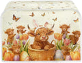 Easter Tulip 2 Slice Toasters Cover Anti-Stains Highland Cattle Print Bread Maker Covers with Handle Holiday Kitchen Decor Small Appliance Covers