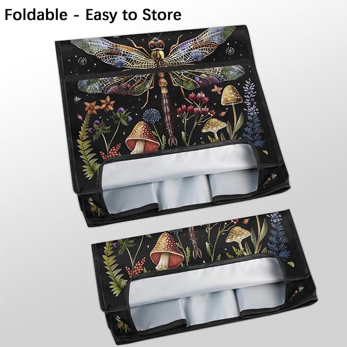 Kitchen Aid Mixer Cover Animal Dragonfly Flower Stand Mixer Cover Compatible with 6-8 Quarts Stand Mixers, Dust Covers with Zipper Pocket Foldable Washable Kitchen Aid Organizer Bag