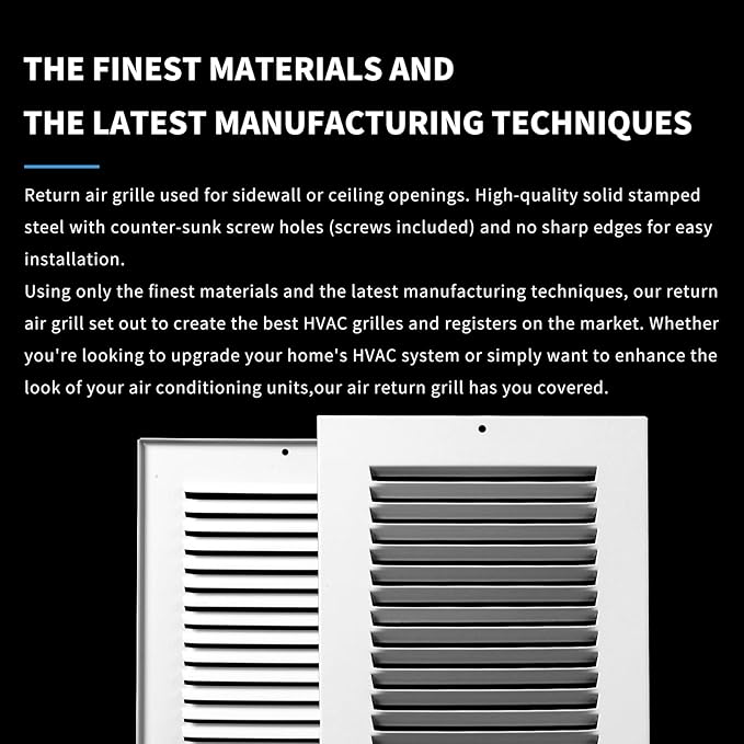 14x20 Return Air Grille(Duct Opening Size),Air Return Vent Cover,Flat Vent Cover,Rejillas De Aire Acondicionado para Casa,Return Air Grilles,Outer Dimensions:15.75"Wx21.75"H(14"Wx20"H, Duct Opening)