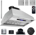 VEVOR Insert Range Hood, 900CFM 4-Speed, 30 Inch Stainless Steel Built-in Kitchen Vent with Touch & Remote Control LED Lights Baffle Filters, Ducted/Ductless Convertible, ETL Listed…
