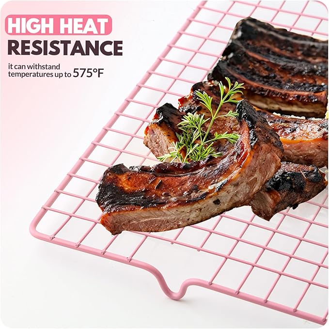 2 PCS Cooling Racks for Cooking and Baking, 16x10 Inches Stainless Steel Cooling Rack, Sheet Pan with Wire Rack for Baking Sheet, Bacon Rack Oven Safe Fits Jelly Roll Sheet Pan