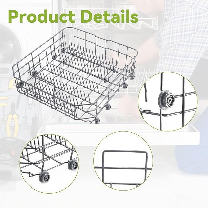 【𝟮𝟬𝟮𝟲 𝙐𝙥𝙜𝙧𝙖𝙙𝙚𝙙】 DD82-01073A Dishwasher Lower Dishrack (23 * 22 * 10in) Assembly - Fit For Samsung Dishwasher Dishrack Parts DW80R5061,DW80R5060,DW80K7050UG,DW80K5050US Series
