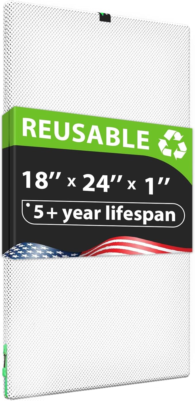 Reair 18x24x1 Air filter, Washable and Reusable Air Filter 18x24x1 for AC HVAC Furnace, MERV 8 Air Filters Machine Washable & Dryer Friendly, AC Furnace Air Filter