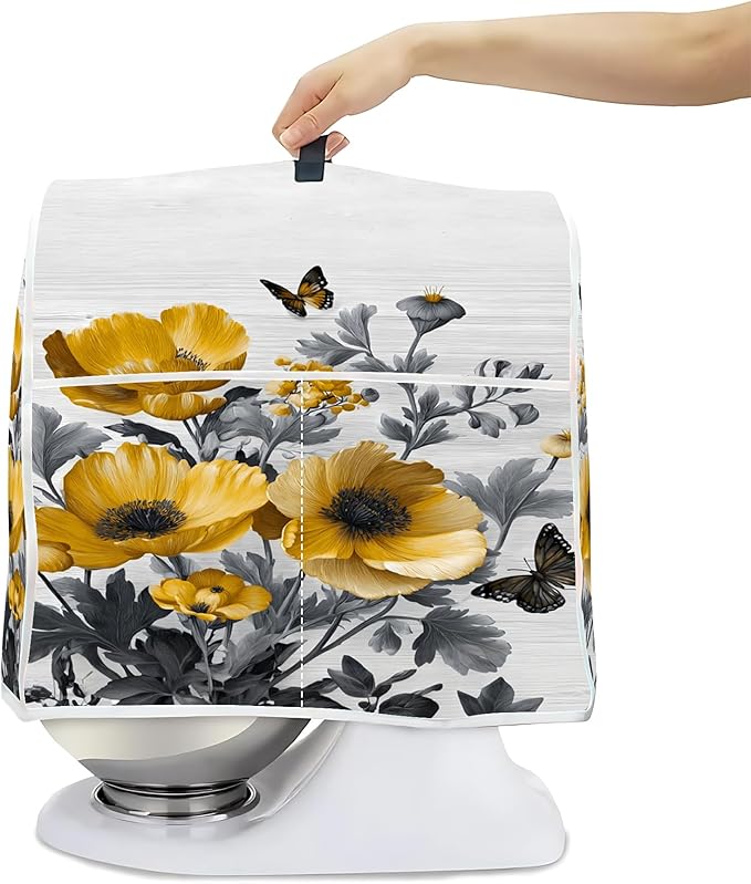 Mixer Dust Cover for 6-8 Qt Stand Mixer, Cloth Cover with 2 Storage Pockets for Stand Mixer Protective Covers Large for 6-8 Quart Mixer