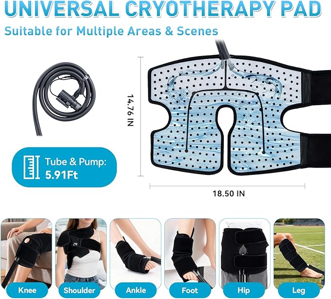 Cold Therapy Machine with Programmable Timer, Portable Ice Machine for Knee After Surgery, Cryotherapy Pain Relief with Compression Pad